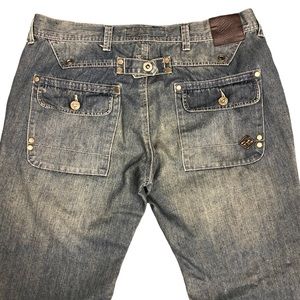 ENCYE Urban Style Hip Hop Wide Leg Denim Jeans Men's 38